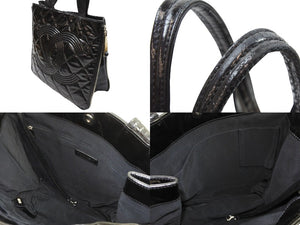 CHANEL シャネル トートバッグ 2009年 13番台 13515609 エナメル ブラック ココマーク マトラッセ 中古 51583