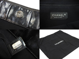 CHANEL シャネル トートバッグ 2009年 13番台 13515609 エナメル ブラック ココマーク マトラッセ 中古 51583