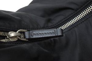 極美品 PRADA プラダ ショルダーバック ハンドバッグ プレートロゴ ブラック 黒 ナイロン 中古 51595