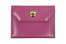 Load image into Gallery viewer, GUCCI グッチ カードケース レディース 0301140545 パープル レザー ゴールド金具 イタリア製 美品 中古 51606