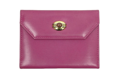GUCCI グッチ カードケース レディース 0301140545 パープル レザー ゴールド金具 イタリア製 美品 中古 51606