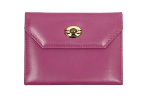 GUCCI グッチ カードケース レディース 0301140545 パープル レザー ゴールド金具 イタリア製 美品 中古 51606