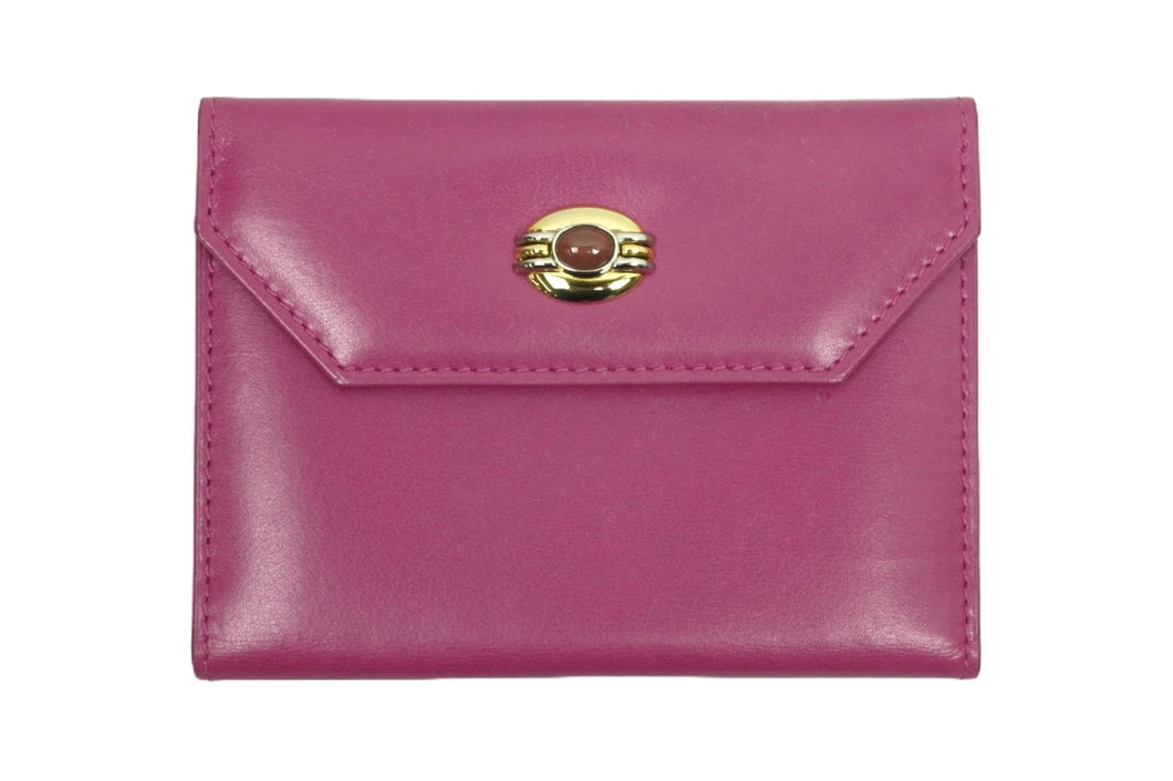 GUCCI グッチ カードケース レディース 0301140545 パープル レザー ゴールド金具 イタリア製 美品 中古 51606