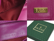 Load image into Gallery viewer, GUCCI グッチ カードケース レディース 0301140545 パープル レザー ゴールド金具 イタリア製 美品 中古 51606