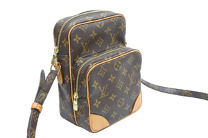 LOUIS VUITTON ルイ・ヴィトン ショルダーバッグ アマゾン ポシェット M45236 PVC レザー ブラウン ゴールド金具 美品 中古 51609