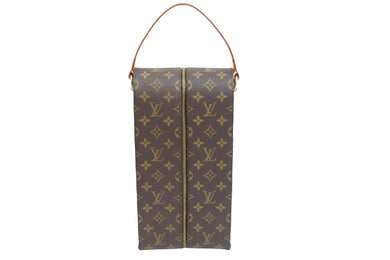 LOUIS VUITTON ルイヴィトン ワインキャリア コーティングキャンバス ゴールド金具 モノグラム AS0050 ブラウン 美品 中古 51654