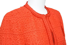 Load image into Gallery viewer, CAROLINA HERRERA キャロライナ ヘレラ ツイード ジャケット レッド アクリル 赤 アウター デザイン 310983 サイズ0 中古 51673