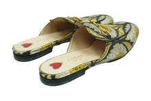 Load image into Gallery viewer, GUCCI グッチ サンダル プリンスタウン ホースビット バブーシュ ミュール 432773 キャンバス ブラック ゴールド 良品 中古 51674