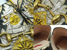 Load image into Gallery viewer, GUCCI グッチ サンダル プリンスタウン ホースビット バブーシュ ミュール 432773 キャンバス ブラック ゴールド 良品 中古 51674