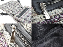 Load image into Gallery viewer, CHANEL シャネル ショルダーバッグ チェーンショルダー 10番台 2005年 ツイード グレー カメリア 美品 中古 51679