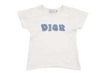 Load image into Gallery viewer, Christian Dior クリスチャンディオール 半袖Ｔシャツ DIORロゴ コットン ホワイト ブルー サイズ4A キッズ 美品 中古 51702