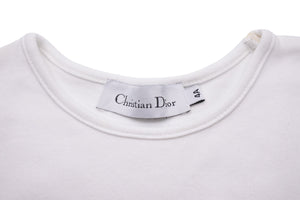 Christian Dior クリスチャンディオール 半袖Ｔシャツ DIORロゴ コットン ホワイト ブルー サイズ4A キッズ 美品 中古 51702