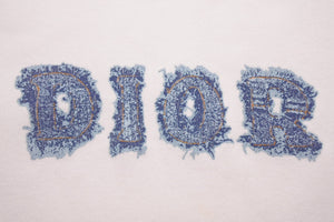 Christian Dior クリスチャンディオール 半袖Ｔシャツ DIORロゴ コットン ホワイト ブルー サイズ4A キッズ 美品 中古 51702