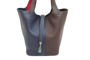 未使用品 HERMES エルメス ピコタンロックPMカザック ブルーニュイ×ルージュセリエ×フランボワーズ シルバー金具 Z刻印 51709