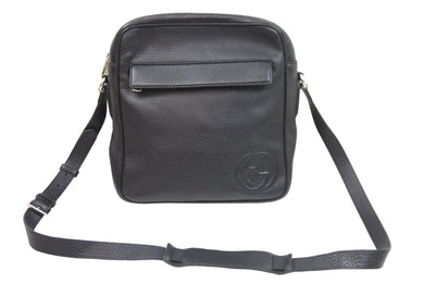 GUCCI グッチ ショルダーバッグ GGロゴ ブラック レザー 337084 シルバー金具 イタリア製 美品 中古 51715