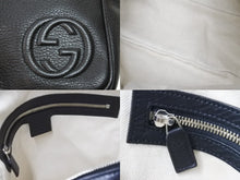 Load image into Gallery viewer, GUCCI グッチ ショルダーバッグ GGロゴ ブラック レザー 337084 シルバー金具 イタリア製 美品 中古 51715