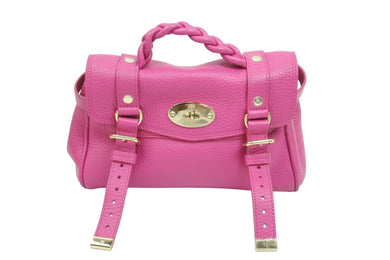 MULBERRY マルベリー Alexa ミニ サッチェル ハンドバッグ ピンク系 鞄 レザー ゴールド金具 RL6595736 良品 中古 51729