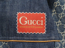 Load image into Gallery viewer, GUCCI グッチ GGロゴエコウォッシュド ジャケット 649110 XDBIP ブラウン インディゴブルー 美品 中古 51730