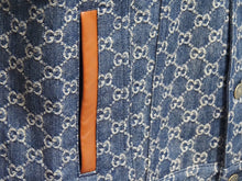 Load image into Gallery viewer, GUCCI グッチ GGロゴエコウォッシュド ジャケット 649110 XDBIP ブラウン インディゴブルー 美品 中古 51730