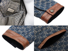 Load image into Gallery viewer, GUCCI グッチ GGロゴエコウォッシュド ジャケット 649110 XDBIP ブラウン インディゴブルー 美品 中古 51730