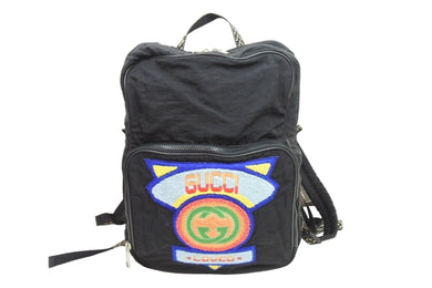 GUCCI グッチロゴパッチワークバックパック リュックサック 536724 493492 ブラックマルチカラー 良品 中古 51745 