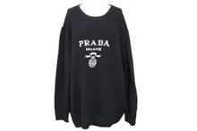画像をギャラリービューアに読み込む, PRADA プラダ ニット セーター RN98339CA34767 カシミヤ バージンウール ブラック サイズ48 美品 中古 51757