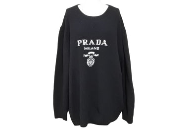 PRADA プラダ ニット セーター ブラック S 中古・古着通販】PRADA (プラダ) コットンニット ブラック
