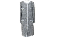 Load image into Gallery viewer, CHANEL シャネル ラメファンタジーツィードジャケット コート P50349V37209 ブルー マルチカラー サイズ34 美品 中古 51764