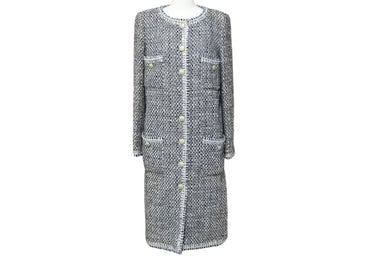 CHANEL シャネル ラメファンタジーツィードジャケット コート P50349V37209 ブルー マルチカラー サイズ34 美品 中古 51764