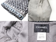 Load image into Gallery viewer, CHANEL シャネル ラメファンタジーツィードジャケット コート P50349V37209 ブルー マルチカラー サイズ34 美品 中古 51764
