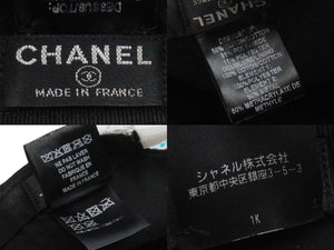 極美品 CHANEL シャネル ラメファンタジー ツイードキャップ 帽子 17S フランス製 ホワイト マルチカラー 中古 51766