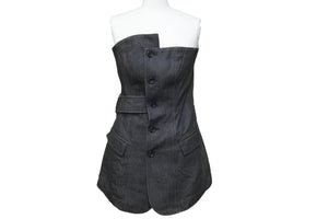 COMME des GARCONS コムデギャルソン ワンピース GJ-11094M デニム ブラック コットン サイズM 美品 中古 51769