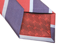 Load image into Gallery viewer, Gucci グッチ ネクタイ 紳士 極美品 ストライプ レッド ブルー GGマーク イタリア製 148x7cm 中古 51803