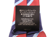 Load image into Gallery viewer, Gucci グッチ ネクタイ 紳士 極美品 ストライプ レッド ブルー GGマーク イタリア製 148x7cm 中古 51803