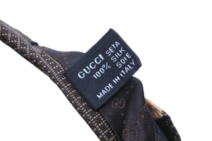 GUCCI グッチ ネクタイ トムフォード期 ストライプ ロゴ 総柄 紳士 服飾小物 シルク オレンジ ブラウン ベージュ 美品 中古 51804