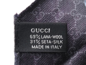 GUCCI グッチ ネクタイ メンズウール ストライプ ブルー GG柄 総柄 服飾小物 トムフォード期 美品 中古 51809 