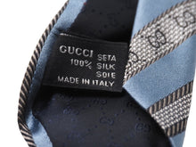 画像をギャラリービューアに読み込む, GUCCI グッチ ネクタイ メンズ ブルー シルクシルバー トムフォード期 GG柄 総柄 イタリア製 服飾小物美品 中古 51811 