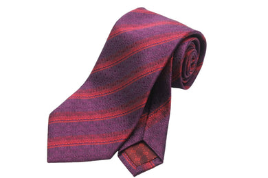 GUCCI グッチ ネクタイ ストライプ 総柄 GGトムブラウン期 シルクレッドパープル 美品 中古 51818 