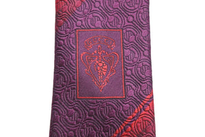 GUCCI グッチ ネクタイ ストライプ 総柄 GG トムブラウン期 シルク レッド パープル 美品 中古 51818