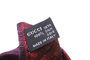 GUCCI グッチ ネクタイ ストライプ 総柄 GG トムブラウン期 シルク レッド パープル 美品 中古 51818