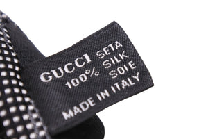 GUCCI グッチ ネクタイ 紳士 シルク グレー ブラック GG柄 水玉