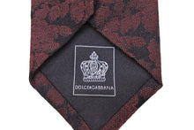 Load image into Gallery viewer, DOLCE&amp;GABBANA ドルチェアンドガッバーナ ネクタイ 紳士 シルク ワインレッド ブラック 美品 中古 51832