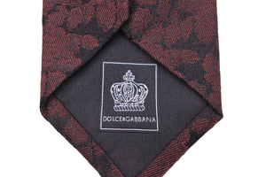 DOLCE&GABBANA ドルチェアンドガッバーナ ネクタイ 紳士 シルク ワインレッド ブラック 美品 中古 51832