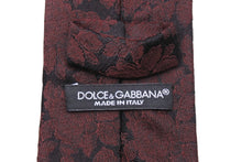 Load image into Gallery viewer, DOLCE&amp;GABBANA ドルチェアンドガッバーナ ネクタイ 紳士 シルク ワインレッド ブラック 美品 中古 51832