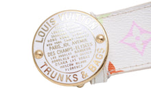 Load image into Gallery viewer, LouisVuitton ルイヴィトン ベルト サンチュール TRUNKS&amp;BAGS M9627 モノグラムマルチカラー ホワイト 90/36 良品 中古 51852