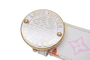 LouisVuitton ルイヴィトン ベルト サンチュール TRUNKS&BAGS M9627 モノグラムマルチカラー ホワイト 90/36 良品 中古 51852