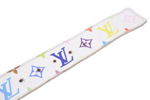 LouisVuitton ルイヴィトン ベルト サンチュール TRUNKS&BAGS M9627 モノグラムマルチカラー ホワイト 90/36 良品 中古 51852