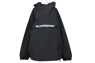 Supreme シュプリーム 19AW ナイロン アノラック フーディ ジャケット ブラック 中古ロゴ アウターサイズXL 良品 51855 
