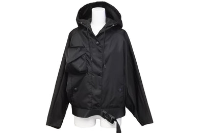 未使用品 PRADA プラダ ジャケット レディース ブラック RENYLON サイズ36 291943 S211 1WQ8 シルバー金具 中古 51859