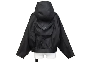 未使用品 PRADA プラダ ジャケット レディース ブラック RENYLON サイズ36 291943 S211 1WQ8 シルバー金具 中古 51859